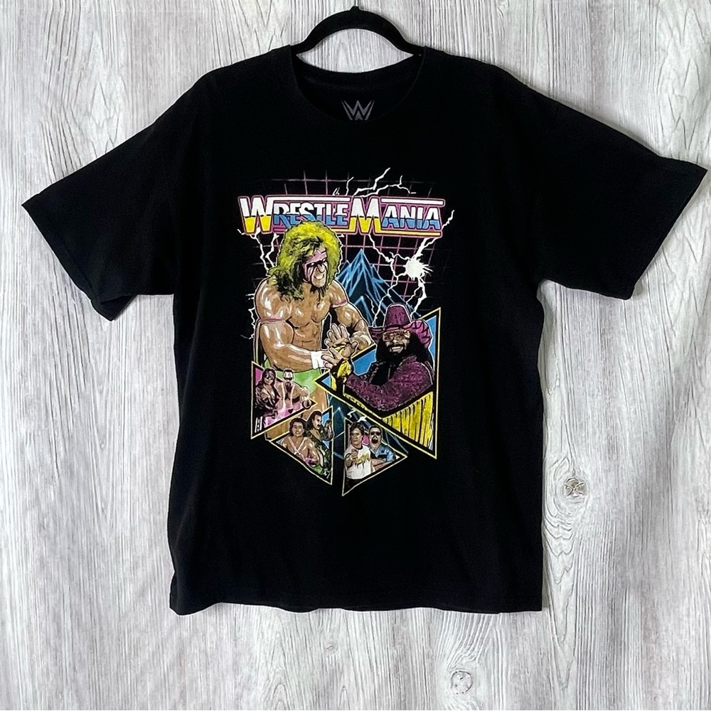 WWE WrestleMania VI Graphic T-Shirt Size Large Ultimate Warrior & Macho Man